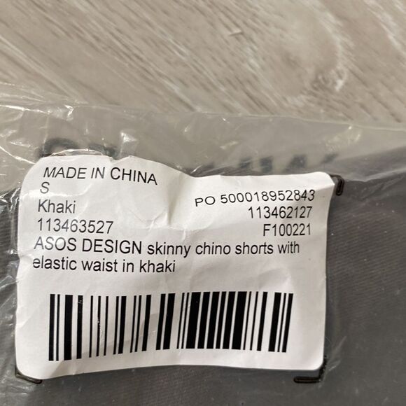Asos skinny chino shorts with elastic waist in khaki (green)S‎ NWT IN PACKAGING - Picture 6 of 10